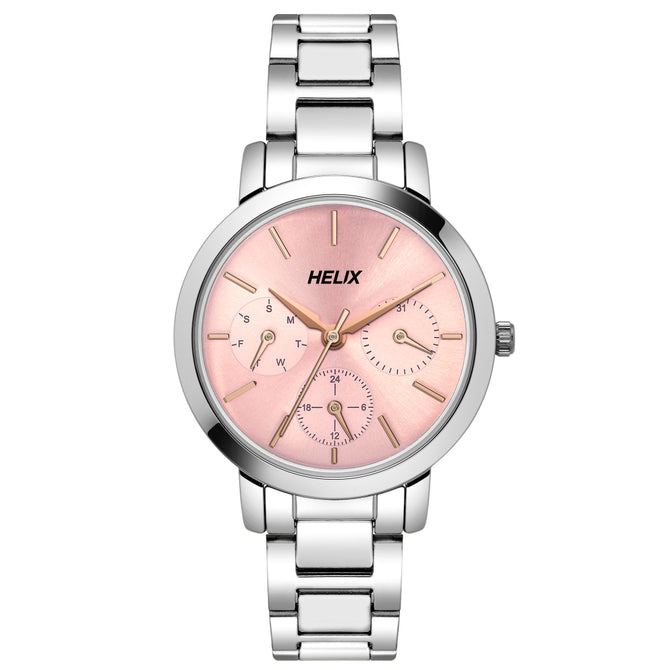 Helix By Timex Pink Round Analog Stainless Steel Watch Women -TW024HL36