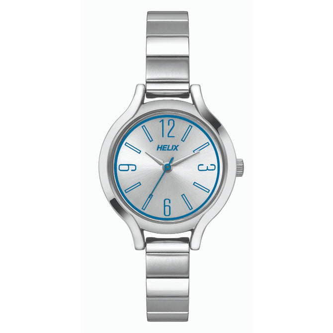Helix By Timex Silver Round Analog Stainless Steel Watch Women -TW027HL16