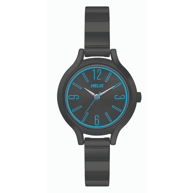 Helix By Timex Black Round Analog Stainless Steel Watch Women -TW027HL18