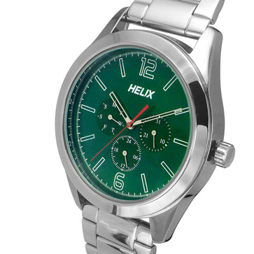 Helix By Timex Green Round Analog Stainless Steel Watch Men -TW031HG21