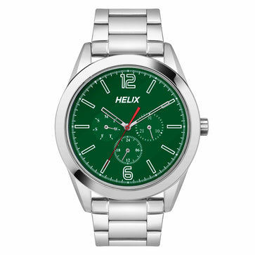 Helix By Timex Green Round Analog Stainless Steel Watch Men -TW031HG21