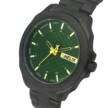 Helix By Timex Green Round Analog Stainless Steel Watch Men -TW034HG13