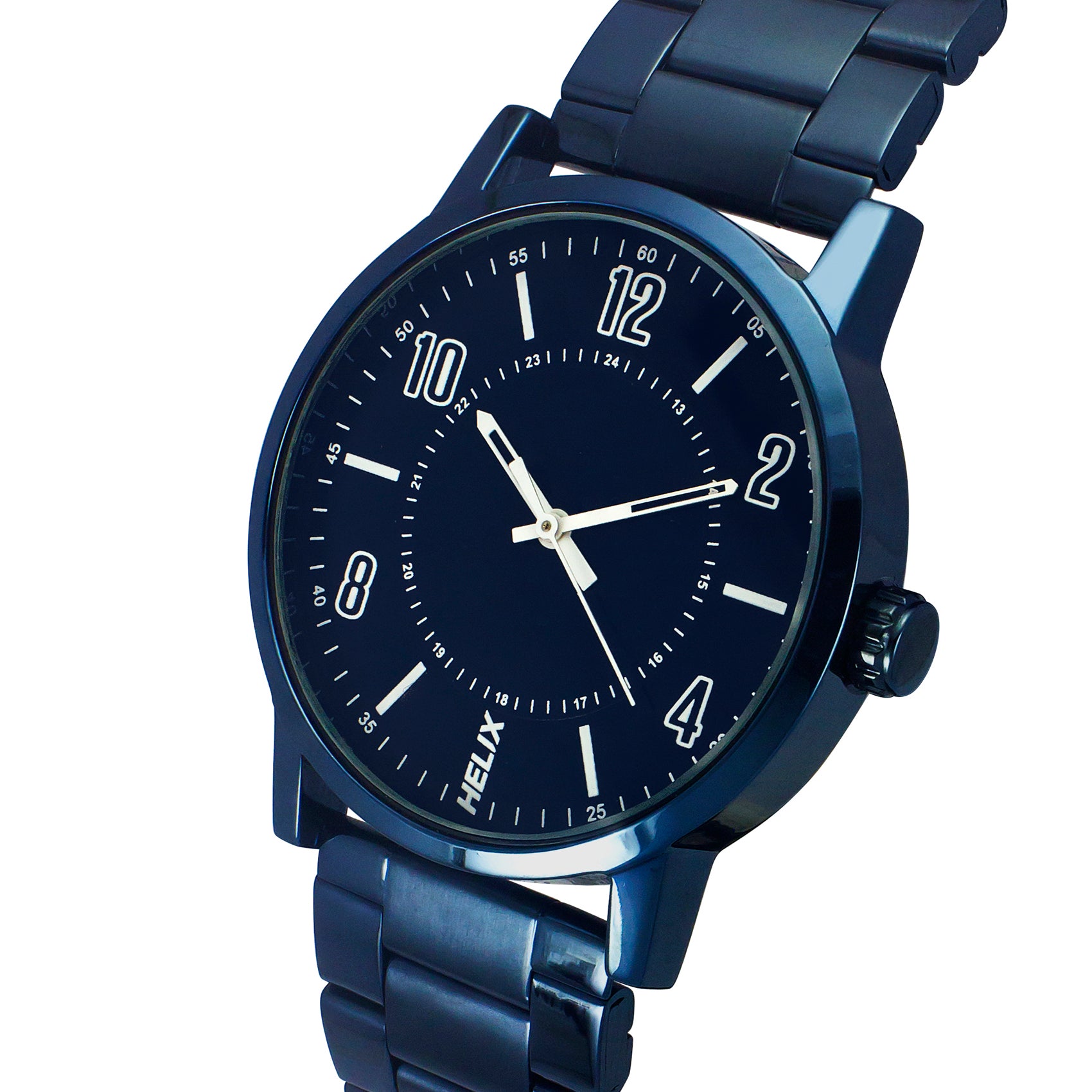 Helix By Timex Blue Round Analog Stainless Steel Watch Men -TW035HG13
