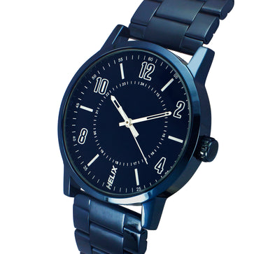 Helix By Timex Blue Round Analog Stainless Steel Watch Men -TW035HG13