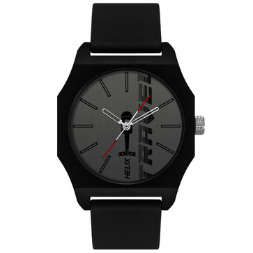 Helix By Timex Grey Octagon Analog Silicone Watch Men -TW041HG13