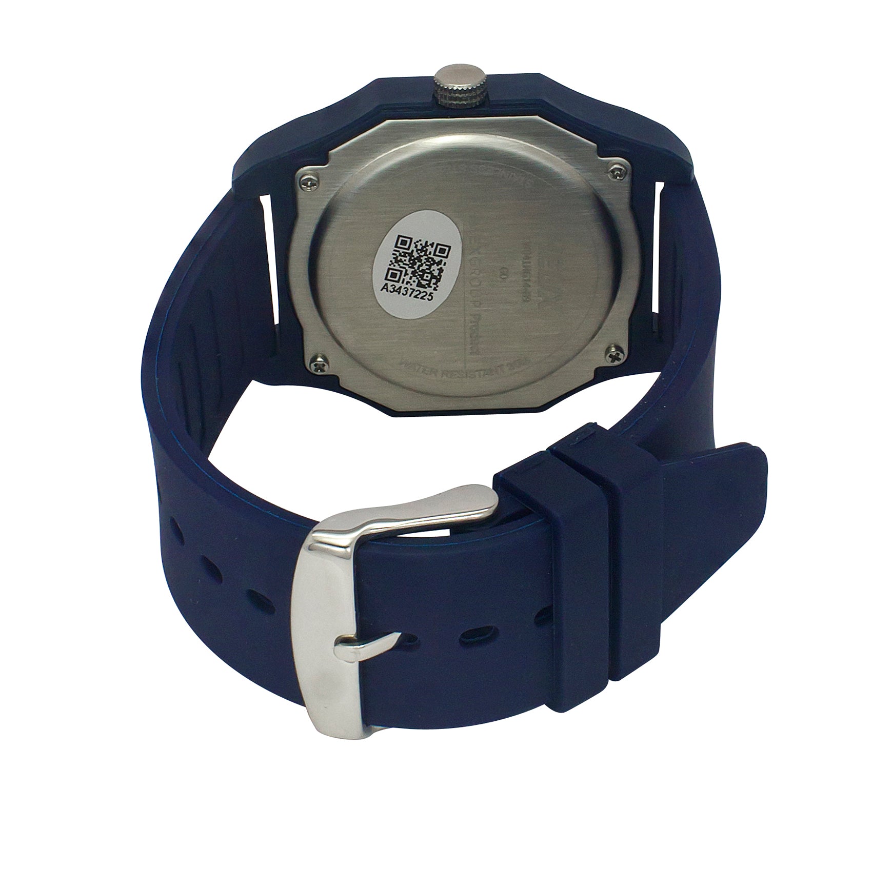 Helix By Timex Blue Octagon Analog Silicone Watch Men -TW041HG14