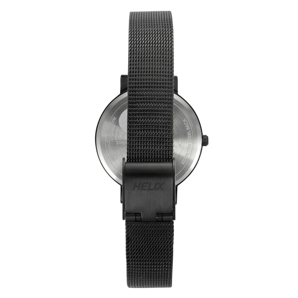 Helix By Timex Black Round Analog Stainless Steel Watch Women -TW041HL22