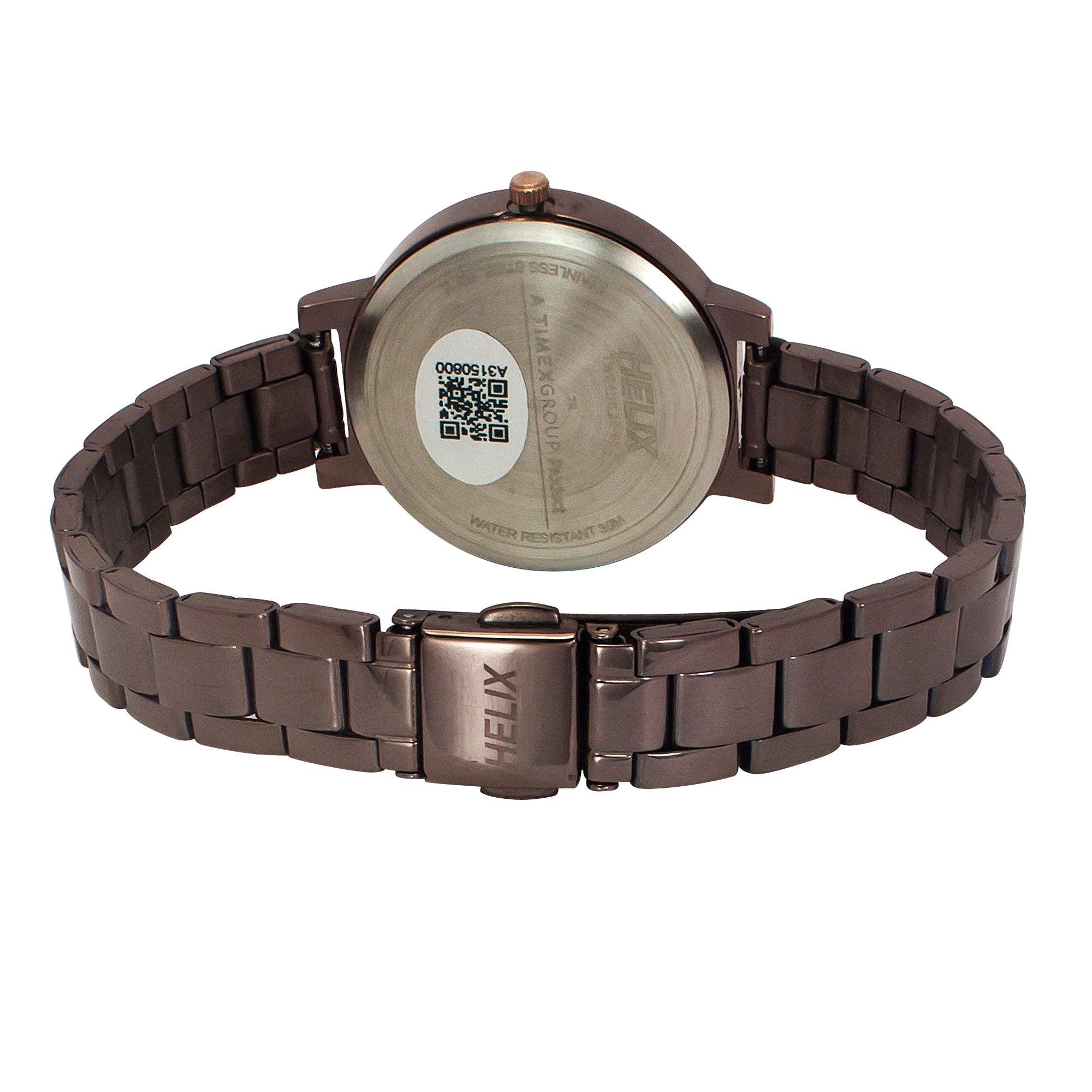 Helix By Timex Brown Round Analog Stainless Steel Watch Women -TW041HL26
