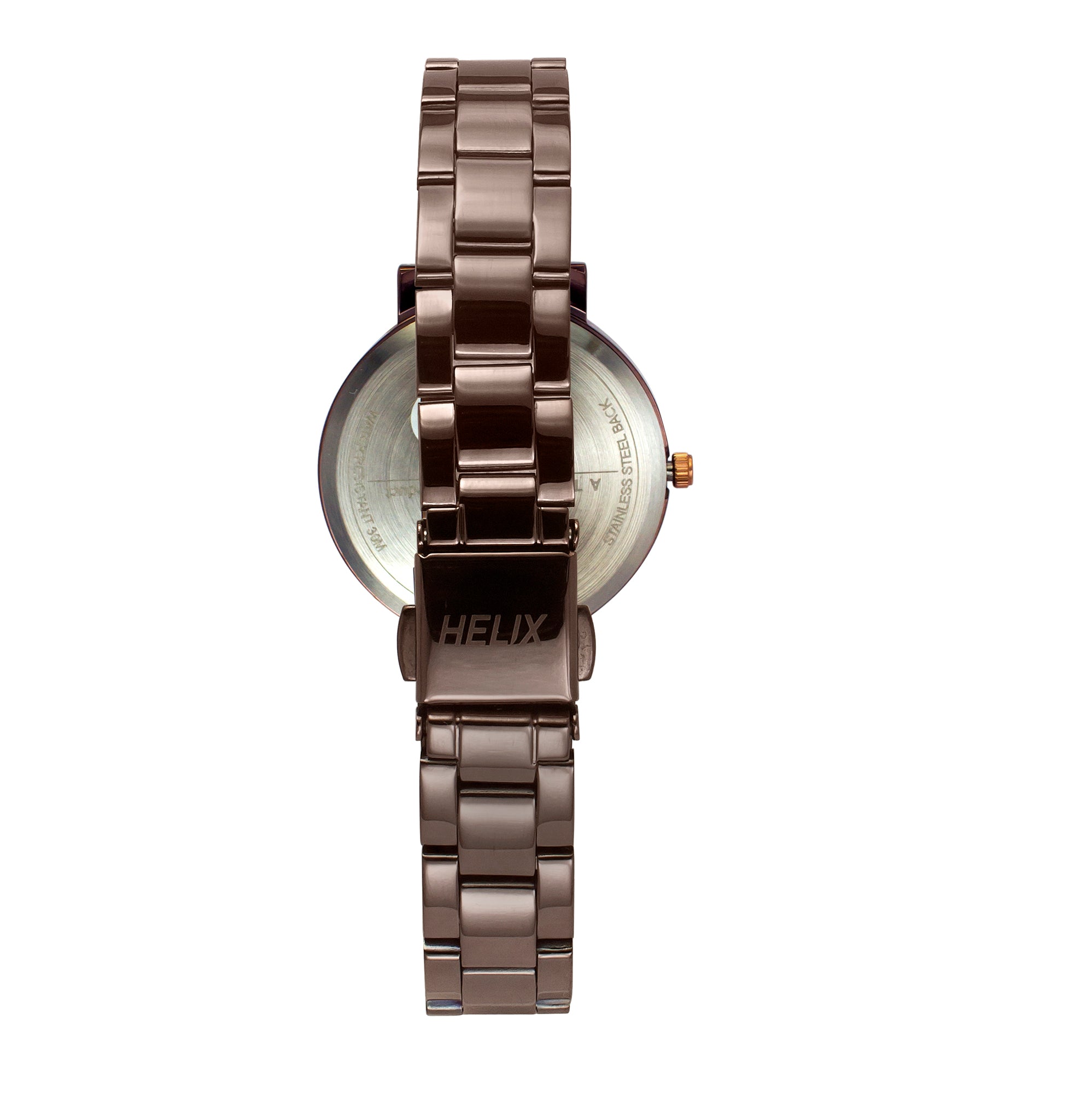 Helix By Timex Brown Round Analog Stainless Steel Watch Women -TW041HL26