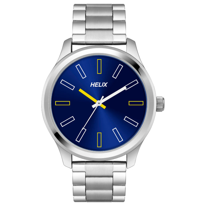 Helix By Timex Blue Round Analog Stainless Steel Watch Men -TW043HG04