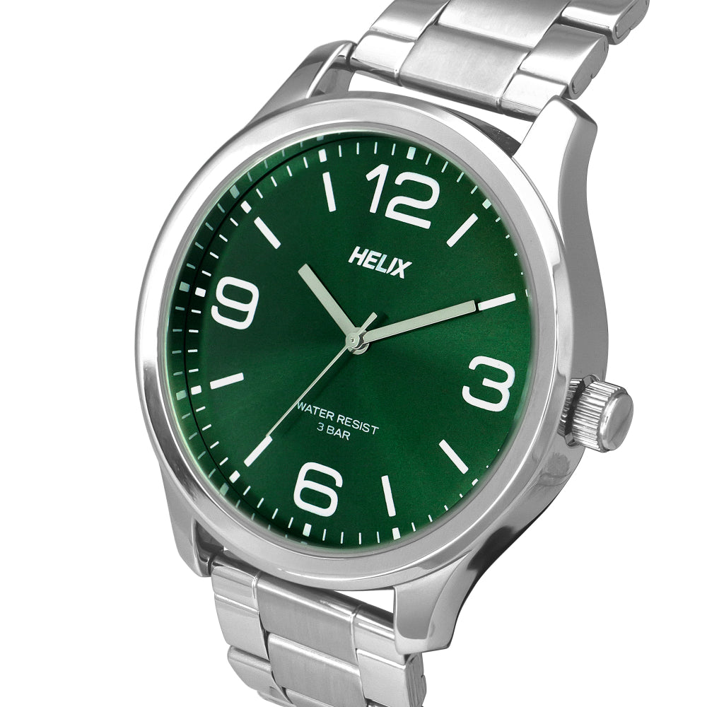 Helix By Timex Green Round Analog Stainless Steel Watch Men -TW043HG13