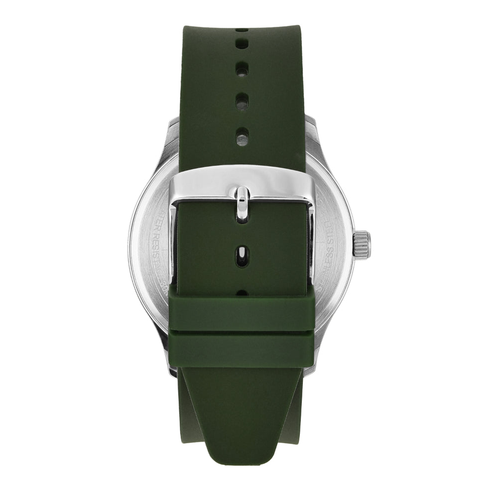 Helix By Timex Green Round Analog Silicone Watch Men -TW043HG24