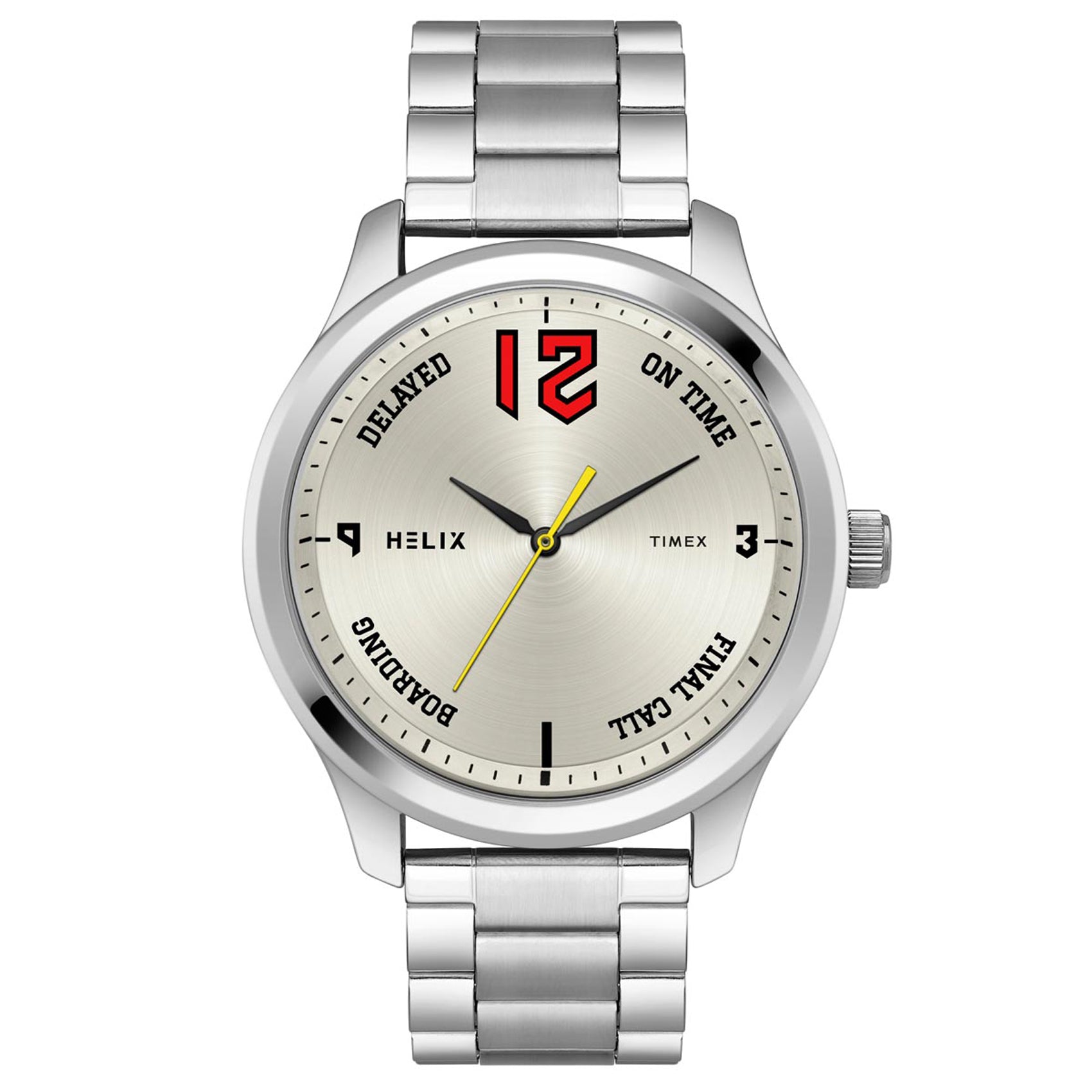 Helix By Timex Round 46mm Silver Dial Analog Men Watch - TW043HG29