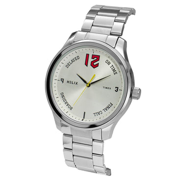 Helix By Timex Round 46mm Silver Dial Analog Men Watch - TW043HG29
