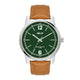 Helix By Timex Green Round Analog Leather Watch Men -TW046HG02