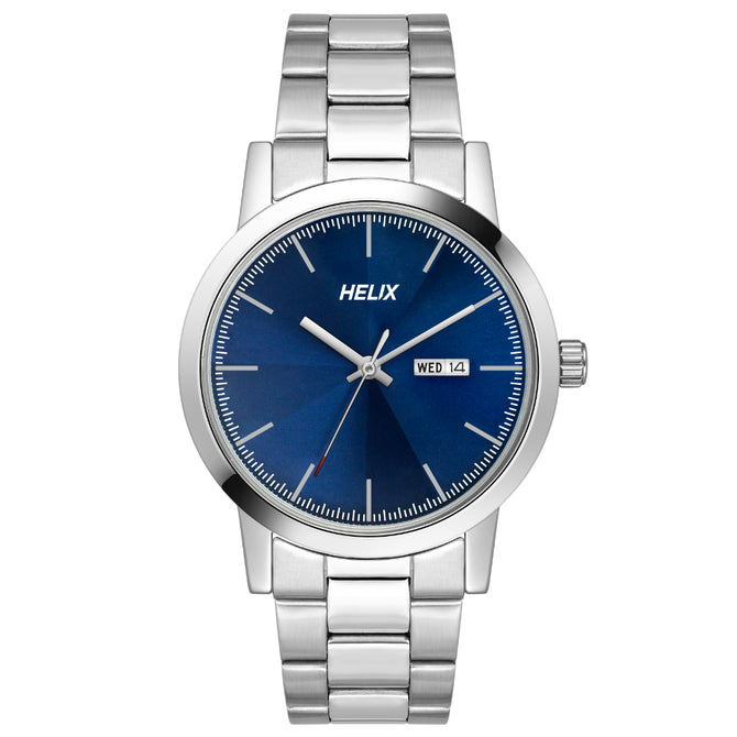 Helix By Timex Blue Round Analog Stainless Steel Watch Men -TW047HG02