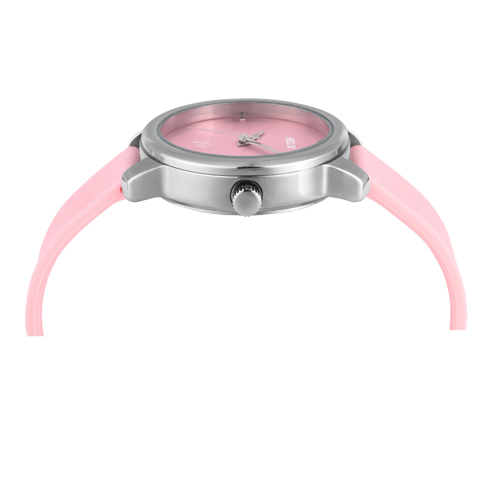 Helix By Timex Pink Round Analog Silicone Watch Women -TW048HL14