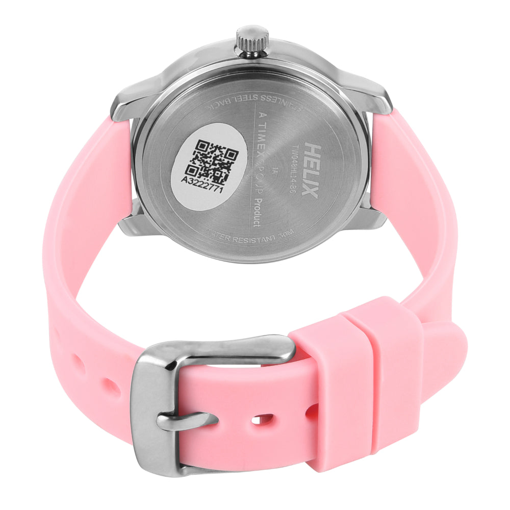 Helix By Timex Pink Round Analog Silicone Watch Women -TW048HL14