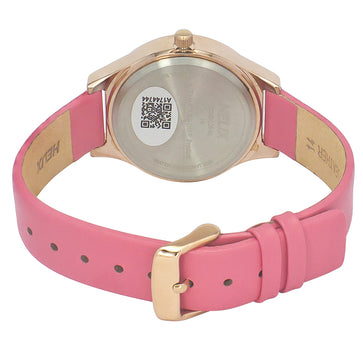 Helix By Timex Pink Round Analog Leather Watch Women -TW049HL06