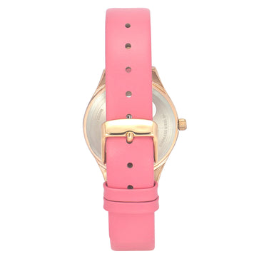 Helix By Timex Pink Round Analog Leather Watch Women -TW049HL06