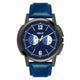 Helix By Timex Blue Round Analog Leather Watch Men -TW050HG03