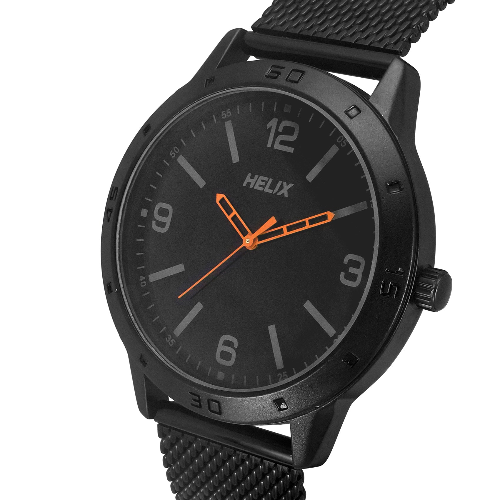 Helix By Timex Black Round Analog Stainless Steel Watch Men -TW051HG00