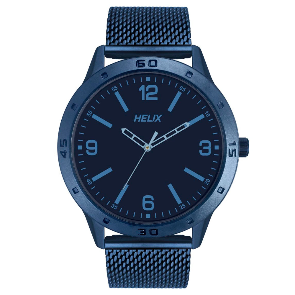 Helix By Timex Blue Round Analog Stainless Steel Watch Men -TW051HG01