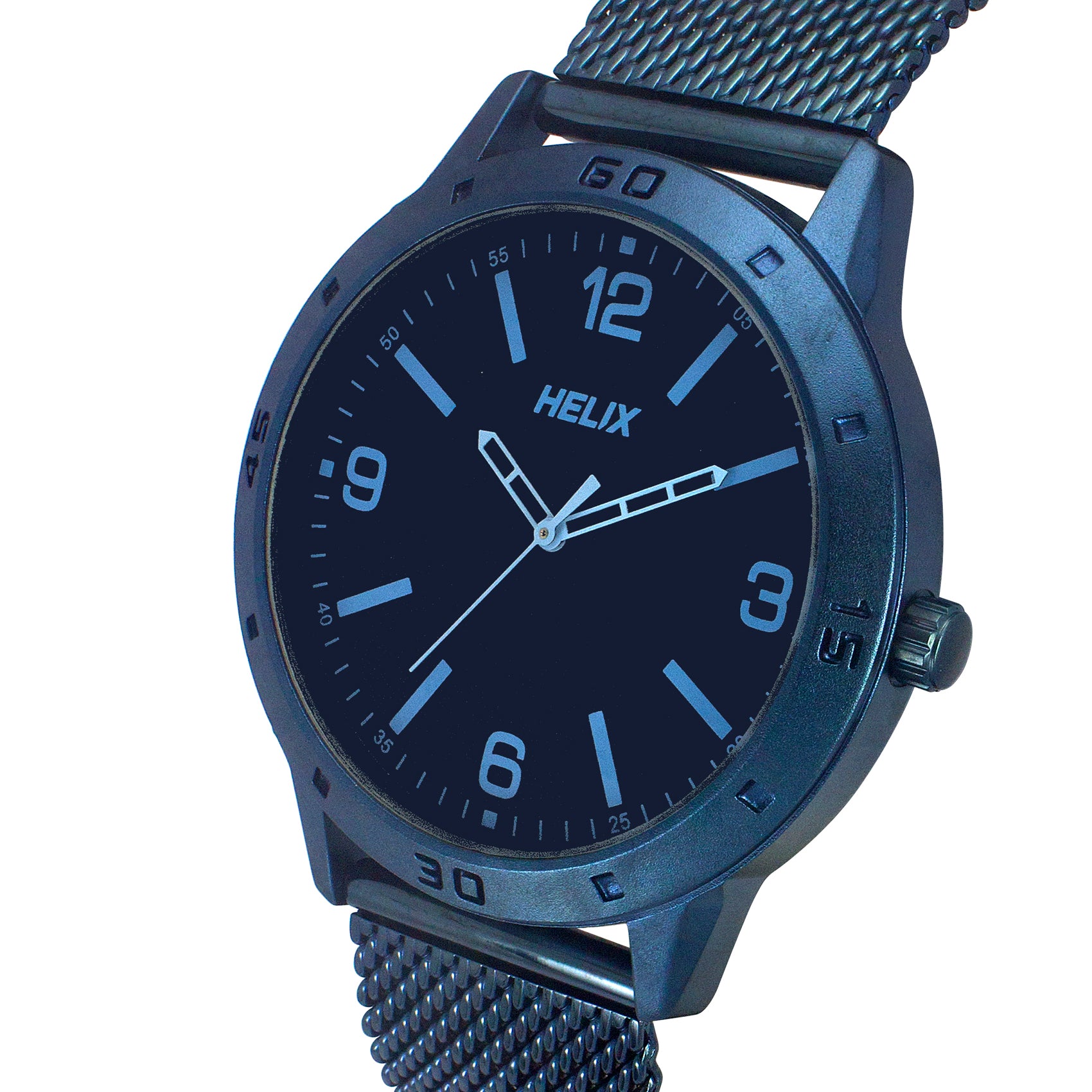 Helix By Timex Blue Round Analog Stainless Steel Watch Men -TW051HG01