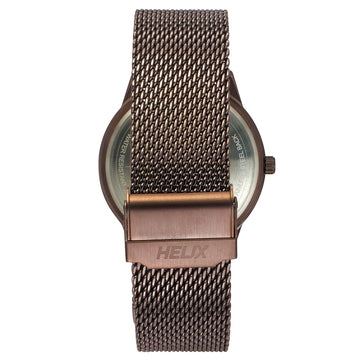 Helix By Timex Brown Round Analog Stainless Steel Watch Men -TW051HG02