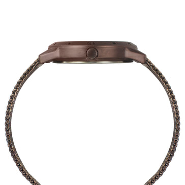 Helix By Timex Brown Round Analog Stainless Steel Watch Men -TW051HG02