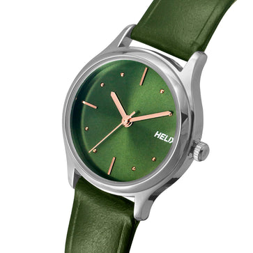 Helix By Timex Olive Round Analog Leather Watch Women -TW051HL01