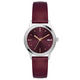 Helix By Timex Burgundy Round Analog Leather Watch Women -TW051HL02