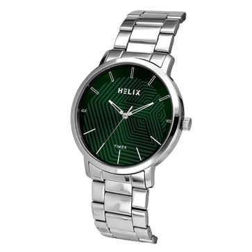 Helix By Timex Green Round Analog Stainless Steel Watch Men -TW053HG02