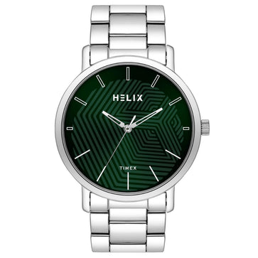 Helix By Timex Green Round Analog Stainless Steel Watch Men -TW053HG02