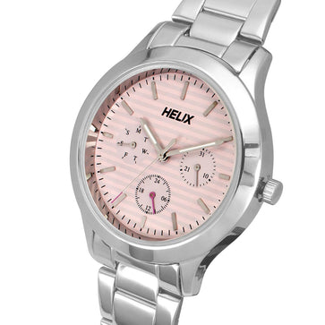 Helix By Timex Pink Round Analog Stainless Steel Watch Women -TW053HL00