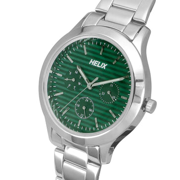 Helix By Timex Green Round Analog Stainless Steel Watch Women -TW053HL02