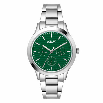 Helix By Timex Green Round Analog Stainless Steel Watch Women -TW053HL02