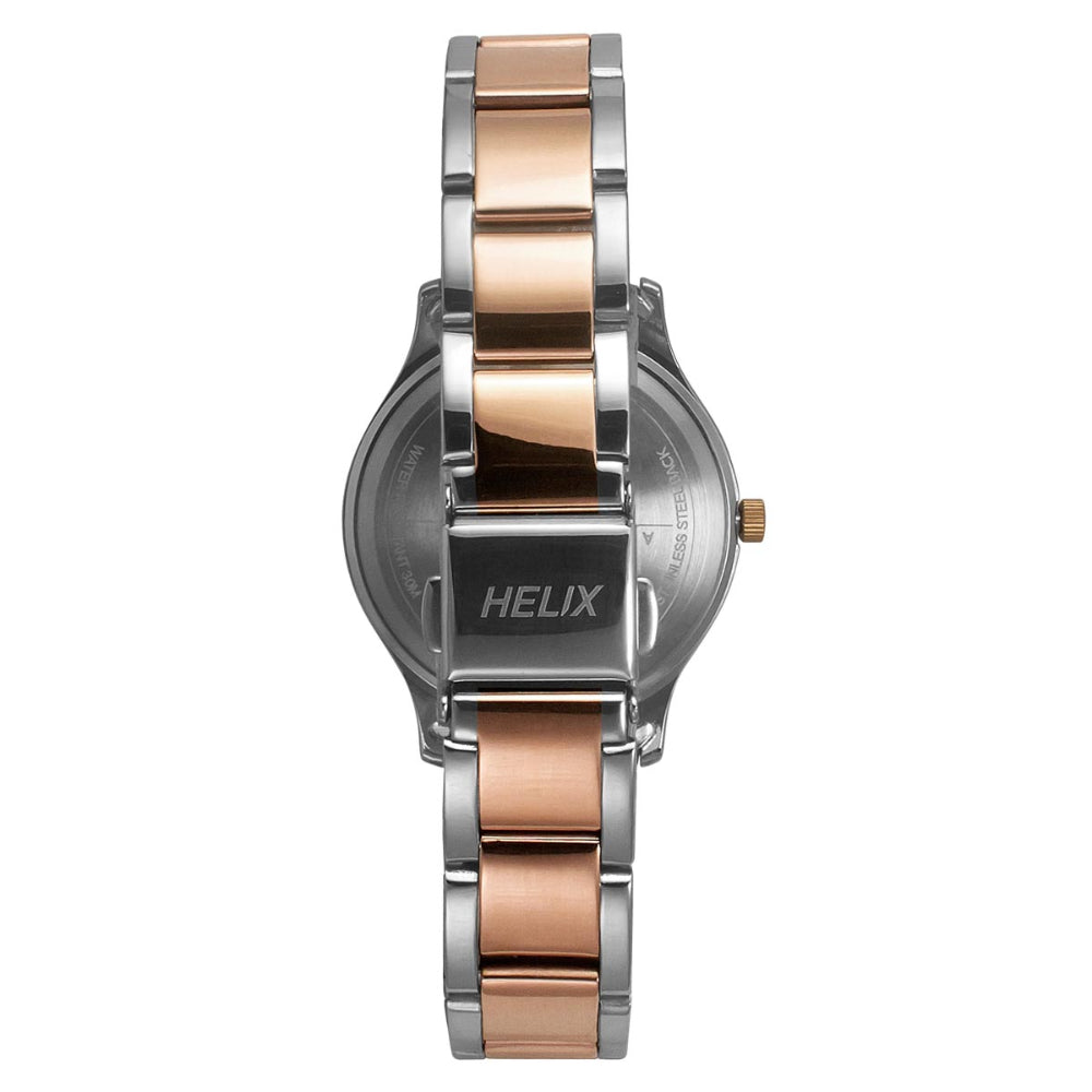 Helix By Timex Blue Round Analog Stainless Steel Watch Women -TW053HL03