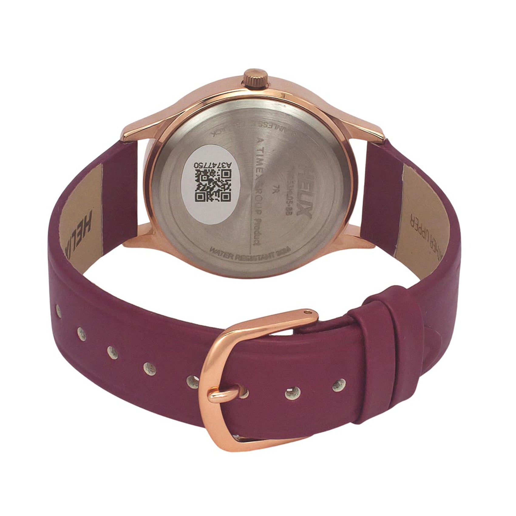 Helix By Timex Maroon Round Analog Leather Watch Women -TW053HL05