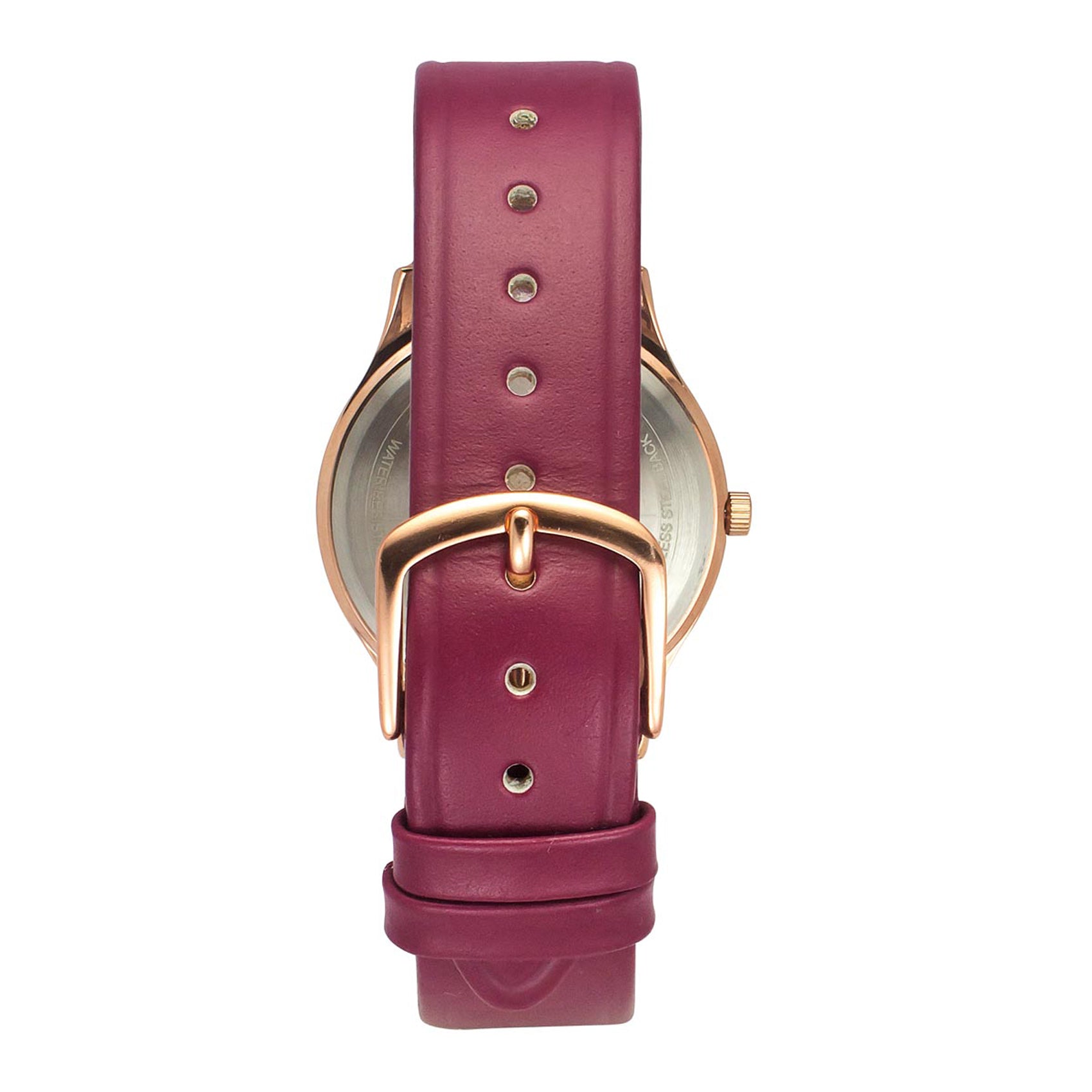 Helix By Timex Maroon Round Analog Leather Watch Women -TW053HL05