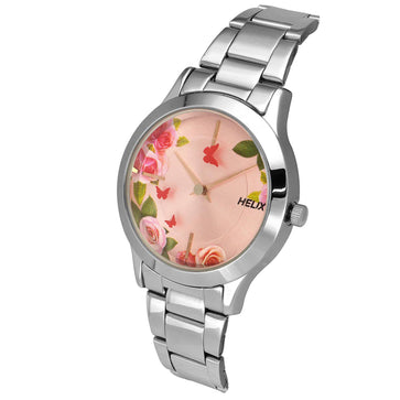Helix By Timex Pink Round Analog Stainless Steel Watch Women -TW053HL06