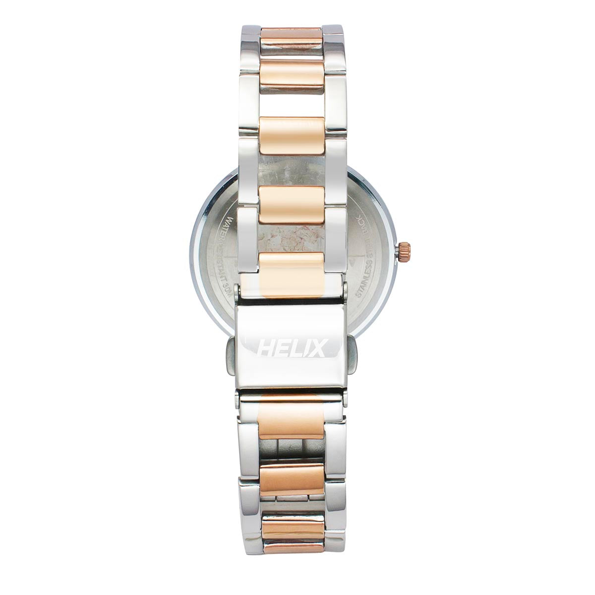 Helix By Timex Black Round Analog Stainless Steel Watch Women -TW054HL02
