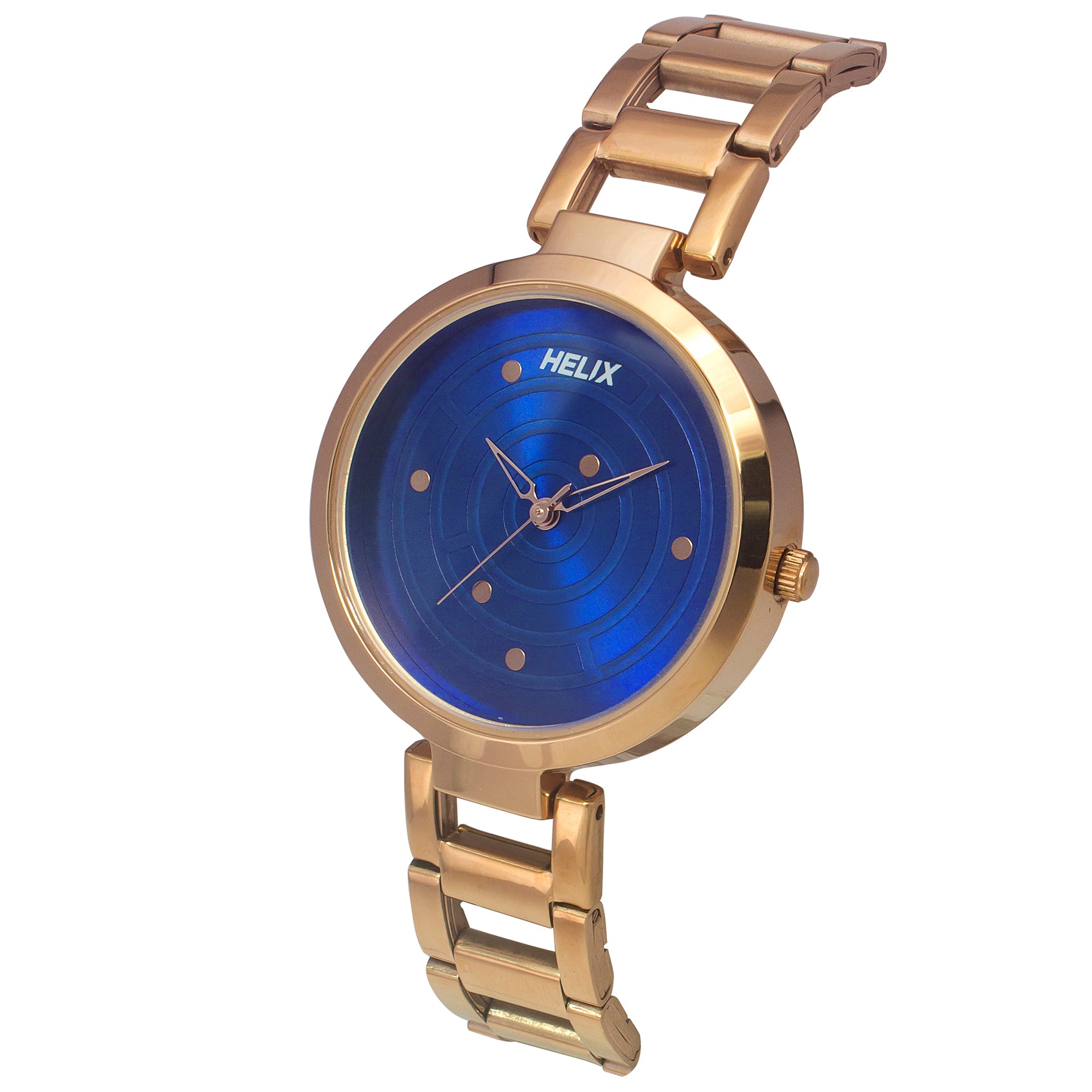 Helix By Timex Blue Round Analog Stainless Steel Watch Women -TW054HL04