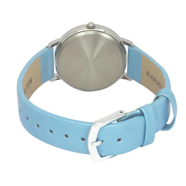 Helix By Timex Blue Round Analog Leather Watch Women -TW056HL05T