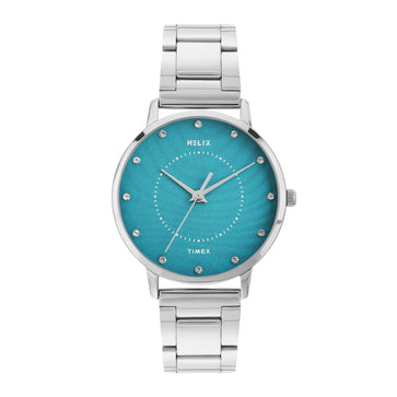 Helix By Timex Round 34mm Blue Dial Analog Women Watch - TW056HL08T