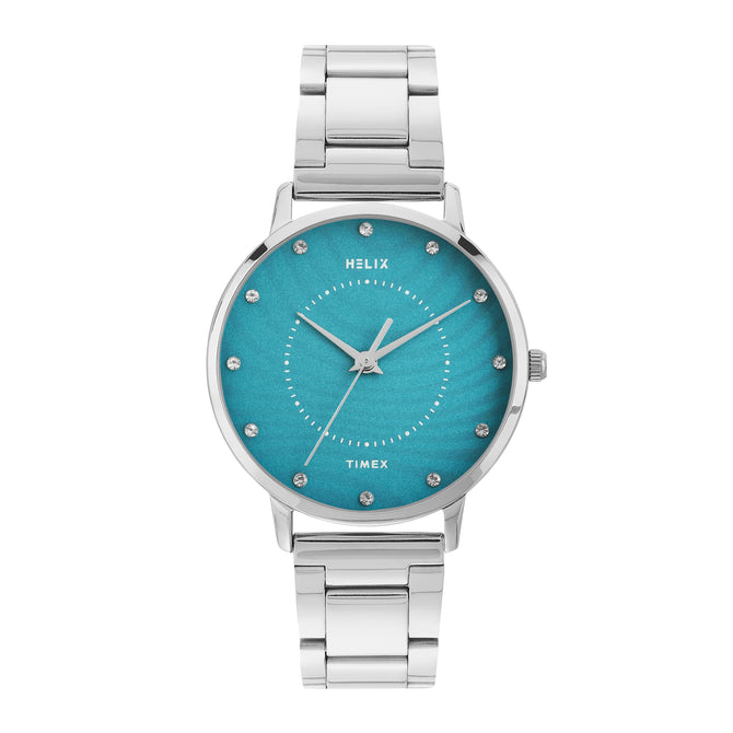 Helix By Timex Round 34mm Blue Dial Analog Women Watch - TW056HL08T