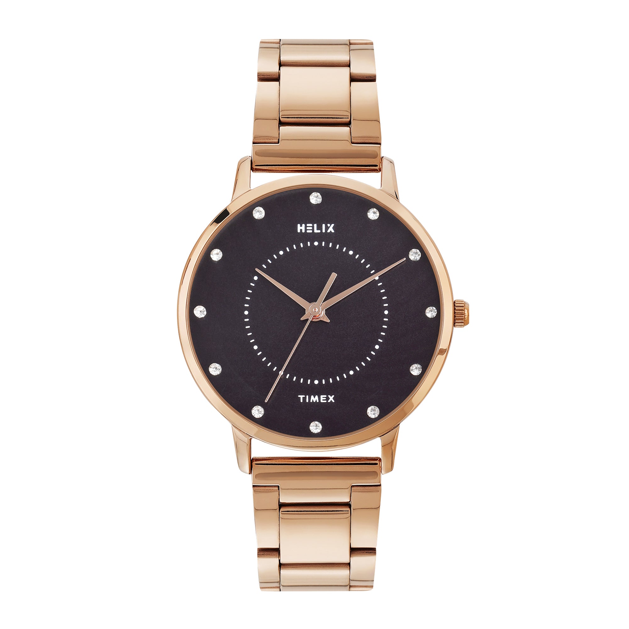 Helix By Timex Round 34mm Black Dial Analog Women Watch - TW056HL09T