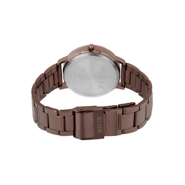 Helix By Timex Round 34mm Brown Dial Analog Women Watch - TW056HL10T