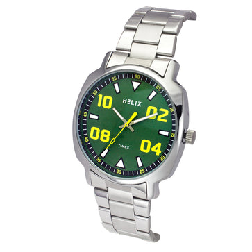 Helix Men Green Square Dial Quartz Analog Watch - TW057HG01