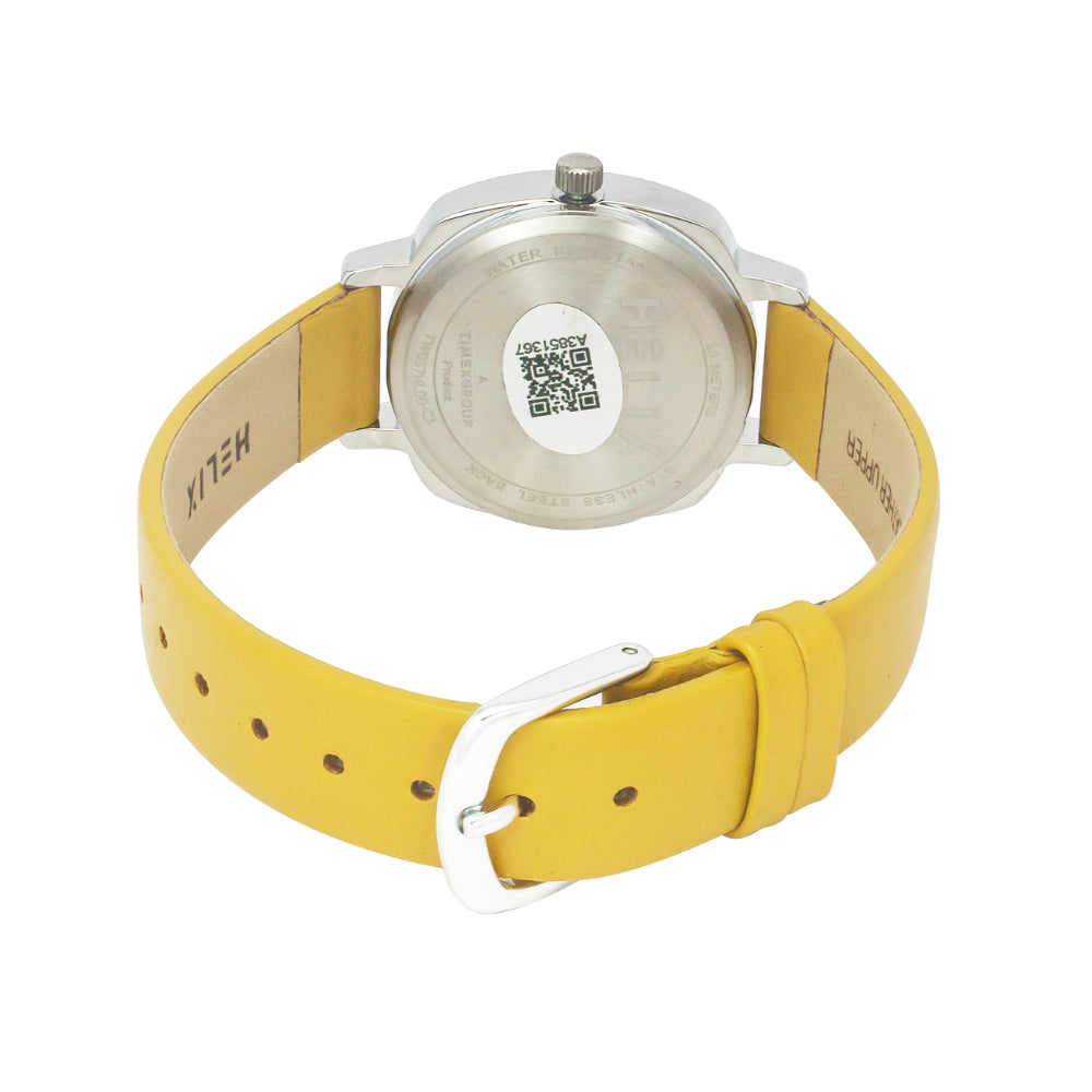 Helix Women Beige/Yellow Square Dial Quartz Analog Watch - TW057HL00